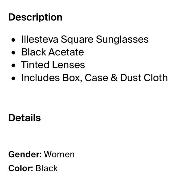 Illesteva Black Geometric Sunglasses with Rhinestones - Picture 5 of 5